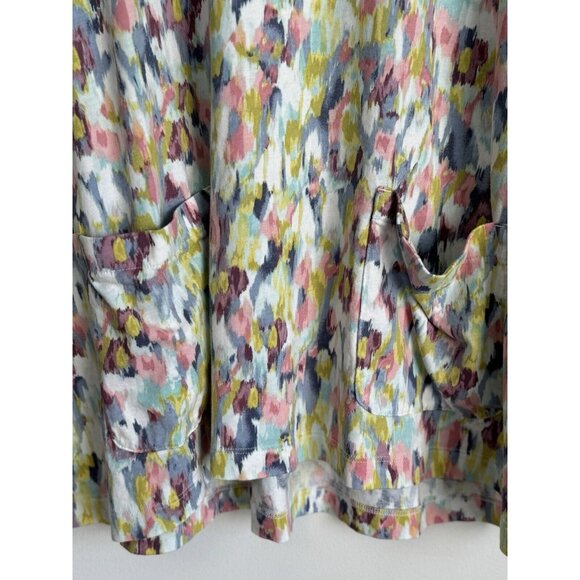 J. Jill Pure Jill Women Watercolor Tunic Top XL Pocket Long Sleeve Modal Blend - Picture 3 of 9